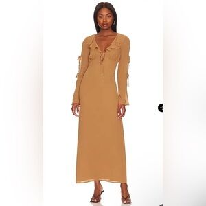 NWT Tularosa x Revolve Jamie Maxi Dress in Brown Sugar